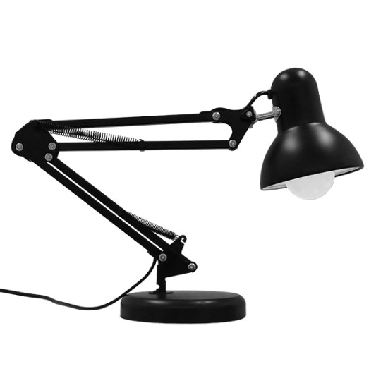 DESK 01538 Μοντέρνο Επιτραπέζιο Φωτιστικό Πορτατίφ με Ντουί 1 x E27 AC 220-240V IP20 - Μαύρο - Μ15 x Π15 x Υ67cm