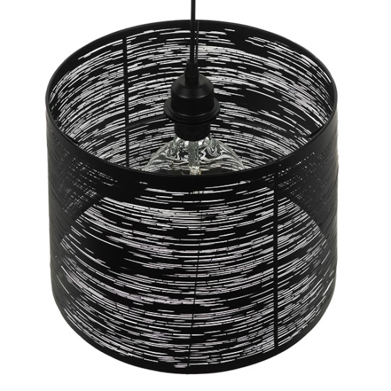 ACCADEMIA 01556 Μοντέρνο Κρεμαστό Φωτιστικό Οροφής με Ντουί 1 x E27 AC 220-240V IP20 - Μαύρο - Μ35 x Π35 x Υ25cm