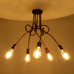 PAULELI 01564 Μοντέρνο Φωτιστικό Οροφής με Ντουί 5 x E27 AC 220-240V IP20 - Χάλκινο - Μ80 x Π80 x Υ40cm