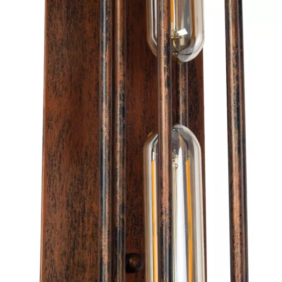 BESPOKE 01565 Vintage Φωτιστικό Τοίχου - Απλίκα με Ντουί 2 x E27 AC 220-240V IP20 - Χάλκινο Εφέ Σκουριάς - Μ10 x Π11 x Υ47cm