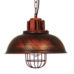 HARROW 01572 Vintage Κρεμαστό Φωτιστικό Οροφής με Ντουί 1 x E27 AC 220-240V IP20 - Χάλκινο - Μ33 x Π33 x Υ26cm