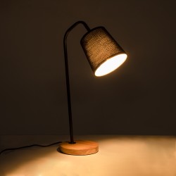 BARNABY 01573 Μοντέρνο Επιτραπέζιο Φωτιστικό Πορτατίφ με Ντουί 1 x E27 AC 220-240V IP20 - Μαύρο & Μπεζ - Μ15 x Π33 x Υ50cm