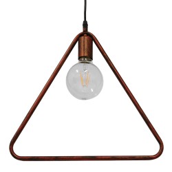 DELTA 01581 Μοντέρνο Κρεμαστό Φωτιστικό Οροφής με Ντουί 1 x E27 AC 220-240V IP20 - Χάλκινο - Μ37 x Π4 x Υ33cm