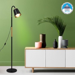 RIBBON 01585 Μοντέρνο Επιδαπέδιο Φωτιστικό με Ντουί 1 x E27 AC 220-240V IP20 - Μαύρο & Μπεζ - Μ13 x Π13 x Υ164cm