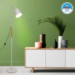 RIBBON 01586 Μοντέρνο Επιδαπέδιο Φωτιστικό με Ντουί 1 x E27 AC 220-240V IP20 - Λευκό & Μπεζ - Μ13 x Π13 x Υ164cm