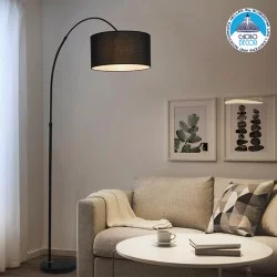 IMPERIAL 01587 Μοντέρνο Επιδαπέδιο Φωτιστικό με Ντουί 1 x E27 AC 220-240V IP20 - Μαύρο - Μ38 x Π38 x Υ172cm