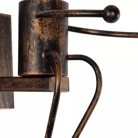 LITTLE MAN 01592 Μοντέρνο Φωτιστικό Τοίχου - Απλίκα με Ντουί 1 x E27 AC 220-240V IP20 - Χάλκινο - Μ12 x Π19 x Υ17cm