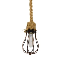 CAMBER 01595 Vintage Κρεμαστό Φωτιστικό Οροφής με Ντουί 1 x E27 AC 220-240V IP20 - Χάλκινο & Μπεζ - Μ11 x Π11 x Υ25cm