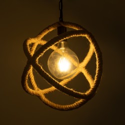 BALANCE 01596 Vintage Κρεμαστό Φωτιστικό Οροφής με Ντουί 1 x E27 AC 220-240V IP20 - Μαύρο & Μπεζ - Μ35 x Π35 x Υ36cm