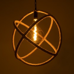 BELLE 01597 Vintage Κρεμαστό Φωτιστικό Οροφής με Ντουί 1 x E27 AC 220-240V IP20 - Μπεζ - Μ56 x Π56 x Y58cm