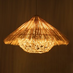 CHEOPE 01599 Boho Κρεμαστό Φωτιστικό Οροφής με Ντουί 1 x E27 AC 220-240V IP20 - Μπεζ - Μ45 x Π45 x Υ35cm