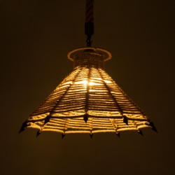 OZERO 01603 Boho Κρεμαστό Φωτιστικό Οροφής με Ντουί 1 x E27 AC 220-240V IP20 - Μπεζ & Μαύρο - Μ41 x Π41 x Y28cm