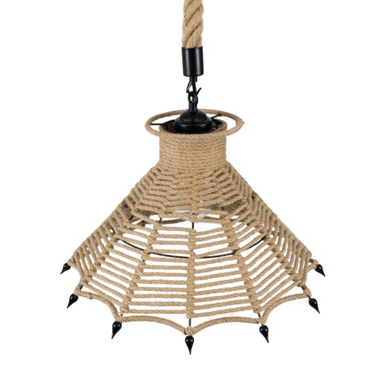 OZERO 01603 Boho Κρεμαστό Φωτιστικό Καμπάνα Μονόφωτο 1 x E27 IP20 Μπεζ Σχοινί - Μ41 x Π41 x Y28cm OZERO 01603 Boho Κρεμαστό Φωτιστικό Καμπάνα Μονόφωτο 1 x E27 IP20 Μπεζ Σχοινί - Μ41 x Π41 x Y28cm