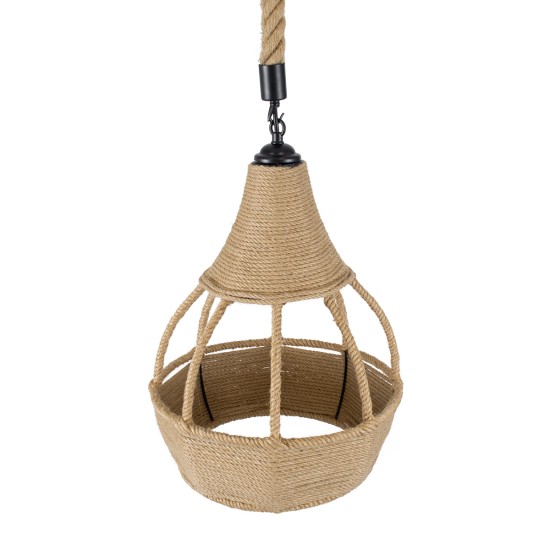KUBRIC 01605 Boho Κρεμαστό Φωτιστικό Καμπάνα Μονόφωτο 1 x E27 IP20 Μπεζ Σχοινί - Μ30 x Π30 x Y40cm KUBRIC 01605 Boho Κρεμαστό Φωτιστικό Καμπάνα Μονόφωτο 1 x E27 IP20 Μπεζ Σχοινί - Μ30 x Π30 x Y40cm