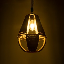 POLIA 01608 Boho Κρεμαστό Φωτιστικό Οροφής με Ντουί 1 x E27 AC 220-240V IP20 - Μπεζ - Μ30 x Π30 x Y42cm