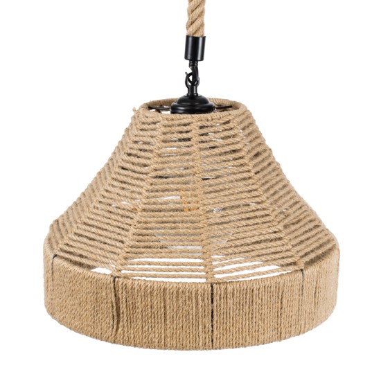 DOGMA 01609 Boho Κρεμαστό Φωτιστικό Οροφής με Ντουί 1 x E27 AC 220-240V IP20 - Μπεζ - Μ38 x Π38 x Υ28cm