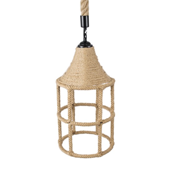 YUBA 01612 Boho Κρεμαστό Φωτιστικό Πλέγμα Μονόφωτο 1 x E27 IP20 Μπεζ Σχοινί - Μ22 x Π22 x Y40cm YUBA 01612 Boho Κρεμαστό Φωτιστικό Πλέγμα Μονόφωτο 1 x E27 IP20 Μπεζ Σχοινί - Μ22 x Π22 x Y40cm