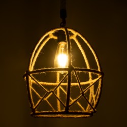 TELAN 01615 Vintage Κρεμαστό Φωτιστικό Οροφής με Ντουί 1 x E27 AC 220-240V IP20 - Μπεζ - Μ30 x Π30 x Υ38cm