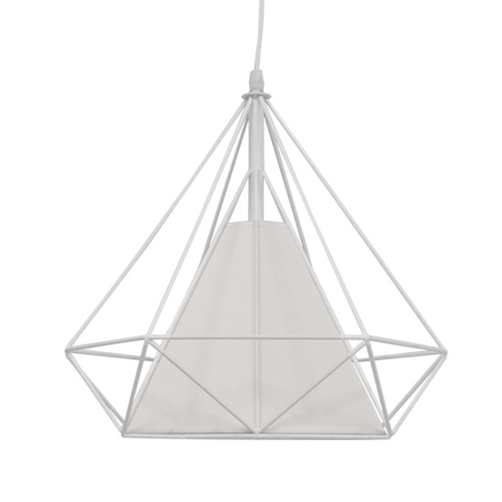 KAIRI 01619 Μοντέρνο Κρεμαστό Φωτιστικό Οροφής με Ντουί 1 x E27 AC 220-240V IP20 - Λευκό - Μ38 x Π38 x Υ39cm