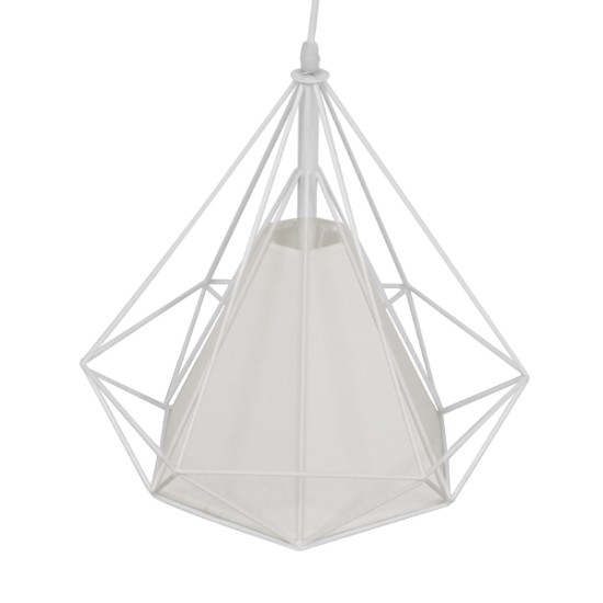 KAIRI 01619 Μοντέρνο Κρεμαστό Φωτιστικό Οροφής με Ντουί 1 x E27 AC 220-240V IP20 - Λευκό - Μ38 x Π38 x Υ39cm