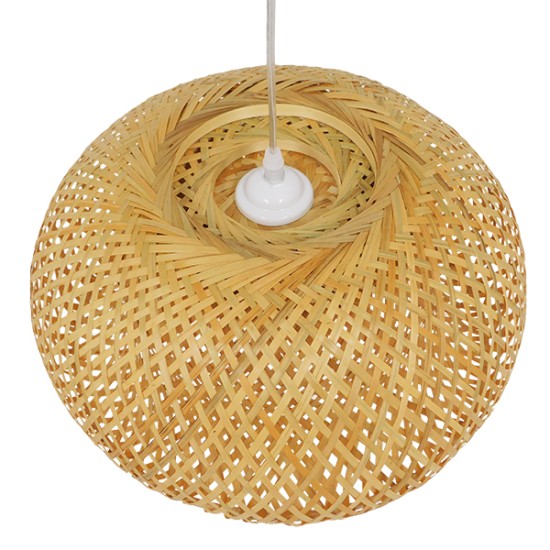 SAN TROPEZ 01626 Boho Κρεμαστό Φωτιστικό Πλέγμα Μονόφωτο 1 x E27 IP20 Μπεζ Ξύλο - Μ38 x Π38 x Υ22cm SAN TROPEZ 01626 Boho Κρεμαστό Φωτιστικό Πλέγμα Μονόφωτο 1 x E27 IP20 Μπεζ Ξύλο - Μ38 x Π38 x Υ22cm
