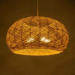 FIJI INCASS 01628 Vintage Κρεμαστό Φωτιστικό Οροφής με Ντουί 5 x E27 AC 220-240V IP20 - Μπεζ - Μ60 x Π60 x Υ29cm