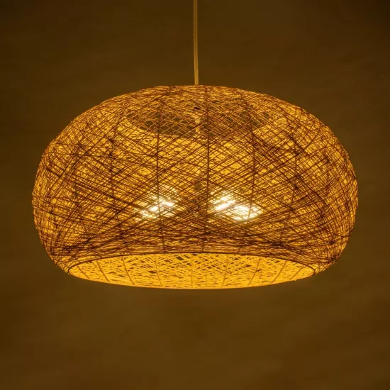 FIJI INCASS 01628 Vintage Κρεμαστό Φωτιστικό Οροφής με Ντουί 5 x E27 AC 220-240V IP20 - Μπεζ - Μ60 x Π60 x Υ29cm