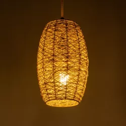 INCASS 01631 Vintage Κρεμαστό Φωτιστικό Οροφής με Ντουί 1 x E27 AC 220-240V IP20 - Μπεζ - Μ15 x Π15 x Υ25cm