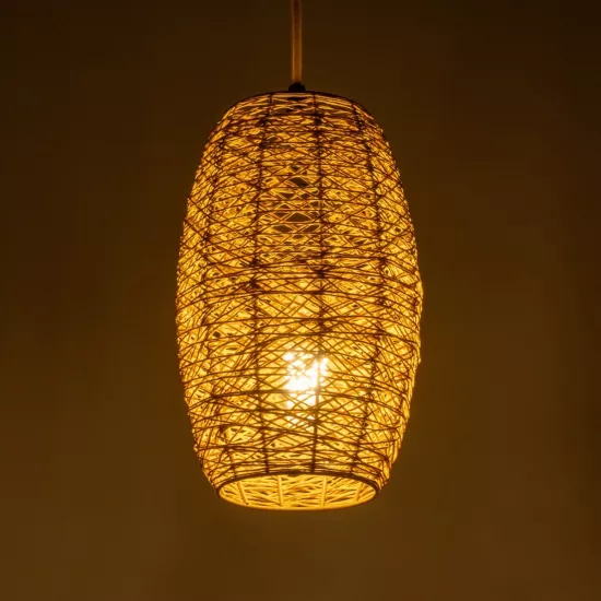 INCASS 01631 Vintage Κρεμαστό Φωτιστικό Οροφής με Ντουί 1 x E27 AC 220-240V IP20 - Μπεζ - Μ15 x Π15 x Υ25cm