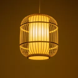 HIBISCUS 01633 Boho Κρεμαστό Φωτιστικό Οροφής με Ντουί 1 x E27 AC 220-240V IP20 - Μπεζ - Μ26 x Π26 x Y32cm