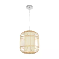 HIBISCUS 01633 Boho Κρεμαστό Φωτιστικό Οροφής με Ντουί 1 x E27 AC 220-240V IP20 - Μπεζ - Μ26 x Π26 x Y32cm