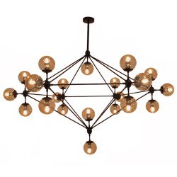 SENTINEL 01638 Μοντέρνο Φωτιστικό Οροφής με Ντουί 21 x E27 AC 220-240V IP20 - Μαύρο & Μελί - Μ170 x Π170 x Υ136cm