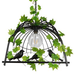 NEST 01640 Vintage Κρεμαστό Φωτιστικό Οροφής με Ντουί 1 x E27 AC 220-240V IP20 - Μαύρο & Πράσινο - Μ48 x Π38 x Υ40cm