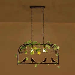 NEST 01643 Vintage Κρεμαστό Φωτιστικό Οροφής με Ντουί 2 x E27 AC 220-240V IP20 - Μαύρο & Πράσινο - Μ76 x Π36 x Y37cm