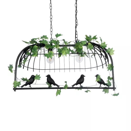 NEST 01643 Vintage Κρεμαστό Φωτιστικό Φιγούρα Δίφωτο 2 x E27 IP20 Μαύρο Μέταλλο με Πράσινο Πλαστικό - Μ73.6 x Π37.5 x Y38cm NEST 01643 Vintage Κρεμαστό Φωτιστικό Οροφής με Ντουί 2 x E27 AC 220-240V IP20 - Μαύρο & Πράσινο - Μ73.6 x Π37.5 x Y38cm