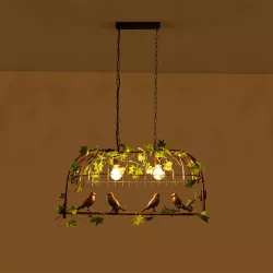 NEST 01645 Vintage Κρεμαστό Φωτιστικό Οροφής με Ντουί 2 x E27 AC 220-240V IP20 - Χάλκινο & Πράσινο - Μ76 x Π36 x Y37cm