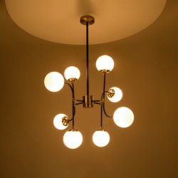 STARDUST 01649 Vintage Φωτιστικό Οροφής με Ντουί 8 x E27 AC 220-240V IP20 - Μαύρο & Χρυσό - Μ75 x Π75 x Υ100cm