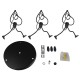 FIGURE 10001655 Παιδικό Κρεμαστό Φωτιστικό Φιγούρα Τρίφωτο 3 x E27 IP20 Μαύρο Μέταλλο - Μ45 x Π45 x Υ40cm