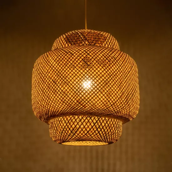 MALDIVES 01657 Boho Κρεμαστό Φωτιστικό Οροφής με Ντουί 1 x E27 AC 220-240V IP20 - Μπεζ - Μ50 x Π50 x Υ50m