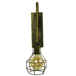 RYDON 01659 Vintage Φωτιστικό Τοίχου - Απλίκα με Ντουί 1 x E27 AC 220-240V IP20 - Μπρούτζινο Εφέ Σκουριάς - Μ15 x Π24 x Υ70cm