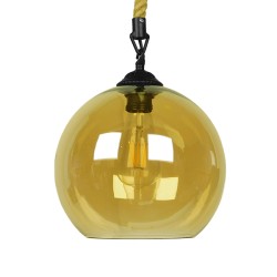 LENHAM 01668 Μοντέρνο Κρεμαστό Φωτιστικό Οροφής με Ντουί 1 x E27 AC 220-240V IP20 - Μπεζ & Μελί - Μ25 x Π25 x Y25cm