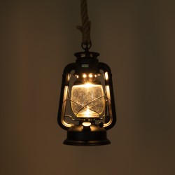 BARBAROSSA 01704 Vintage Κρεμαστό Φωτιστικό Οροφής με Ντουί 1 x E27 AC 220-240V IP20 - Μαύρο - Μ18 x Π18 x Υ28cm