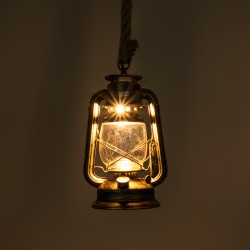 BARBAROSSA 01705 Vintage Κρεμαστό Φωτιστικό Οροφής με Ντουί 1 x E27 AC 220-240V IP20 - Μπρούτζινο - Μ18 x Π18 x Υ28cm