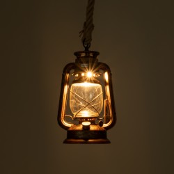 BARBAROSSA 01706 Vintage Κρεμαστό Φωτιστικό Οροφής με Ντουί 1 x E27 AC 220-240V IP20 - Χάλκινο Εφέ Σκουριάς - Μ18 x Π18 x Υ28cm