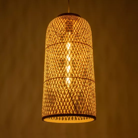 CALERO 01710 Boho Κρεμαστό Φωτιστικό Οροφής με Ντουί 1 x E27 AC 220-240V IP20 - Μπεζ - Μ25 x Π25 x Υ50cm