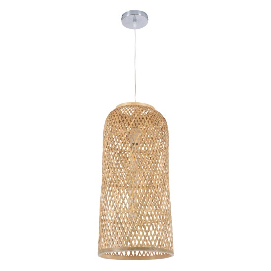 CALERO 01710 Boho Κρεμαστό Πλέγμα Μονόφωτο 1 x E27 IP20 Μπεζ Ξύλο - Μ25 x Π25 x Υ50cm CALERO 01710 Boho Κρεμαστό Πλέγμα Μονόφωτο 1 x E27 IP20 Μπεζ Ξύλο - Μ25 x Π25 x Υ50cm