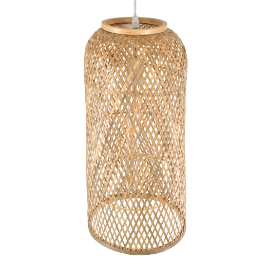 CALERO 01710 Boho Κρεμαστό Πλέγμα Μονόφωτο 1 x E27 IP20 Μπεζ Ξύλο - Μ25 x Π25 x Υ50cm CALERO 01710 Boho Κρεμαστό Πλέγμα Μονόφωτο 1 x E27 IP20 Μπεζ Ξύλο - Μ25 x Π25 x Υ50cm