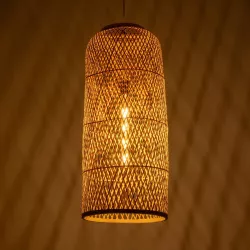 CALERO 01711 Boho Κρεμαστό Φωτιστικό Οροφής με Ντουί 1 x E27 AC 220-240V IP20 - Μπεζ - Μ30 x Π30 x Υ70cm