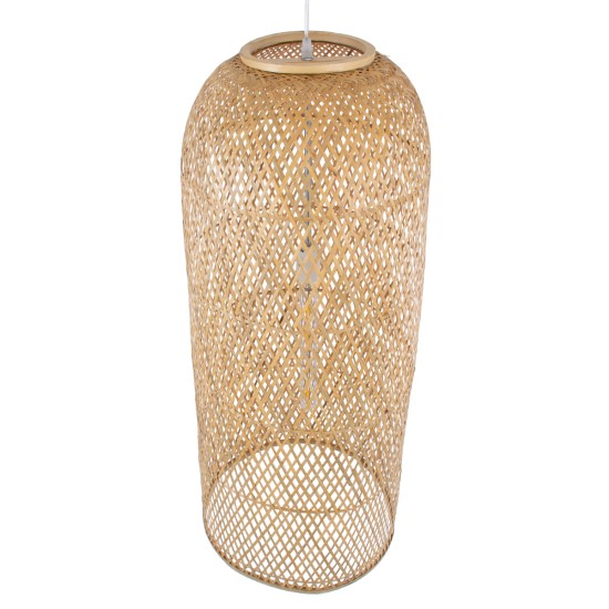 CALERO 01712 Boho Κρεμαστό Φωτιστικό Πλέγμα Μονόφωτο 1 x E27 IP20 Μπεζ Ξύλο - Μ40 x Π40 x Υ90cm CALERO 01712 Boho Κρεμαστό Φωτιστικό Πλέγμα Μονόφωτο 1 x E27 IP20 Μπεζ Ξύλο - Μ40 x Π40 x Υ90cm