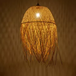 MANILA 01714 Boho Κρεμαστό Φωτιστικό Οροφής με Ντουί 1 x E27 AC 220-240V IP20 - Μπεζ - Μ45 x Π45 x Υ60cm